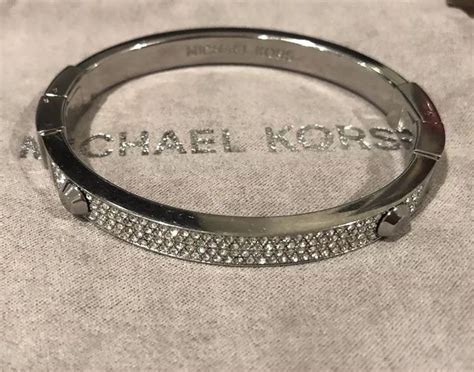 michael kors silver & black buckle bracelet|michael kors silver crossbody.